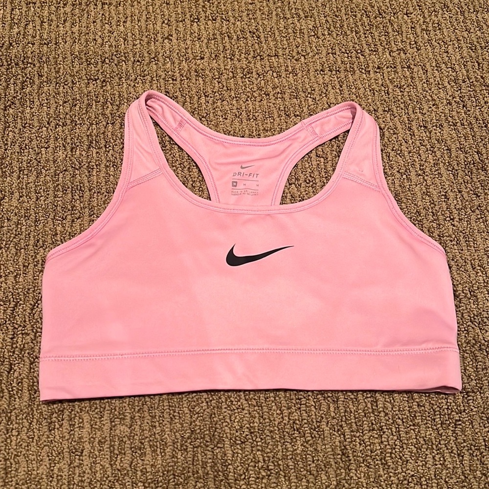 Pink Nike sports bra